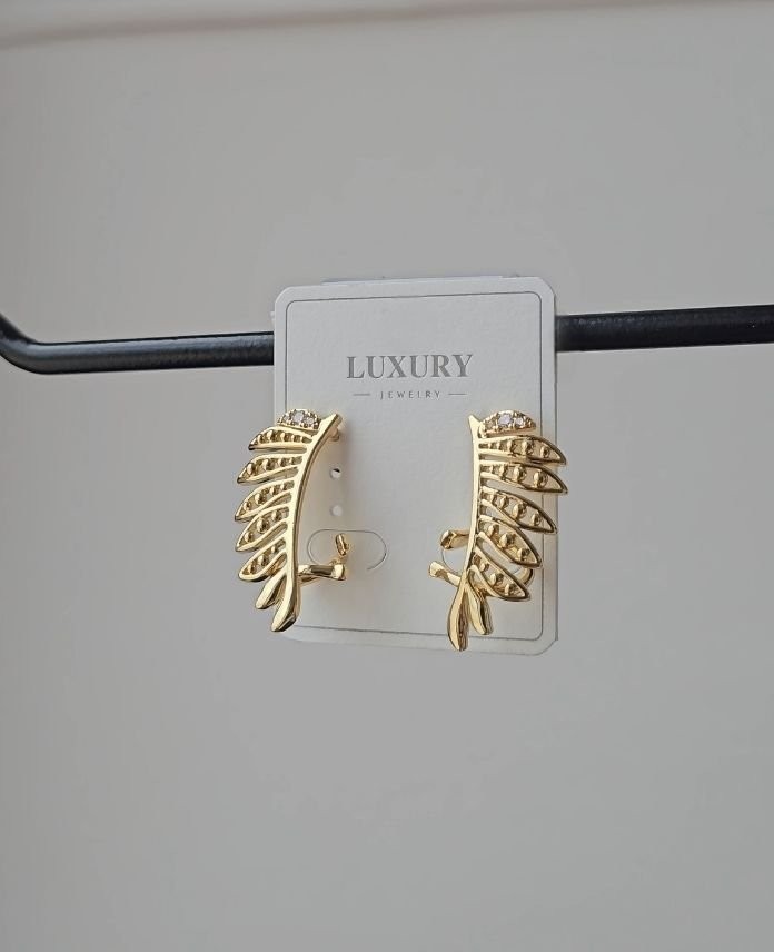 Luxury Taşlı Dallı Küpe