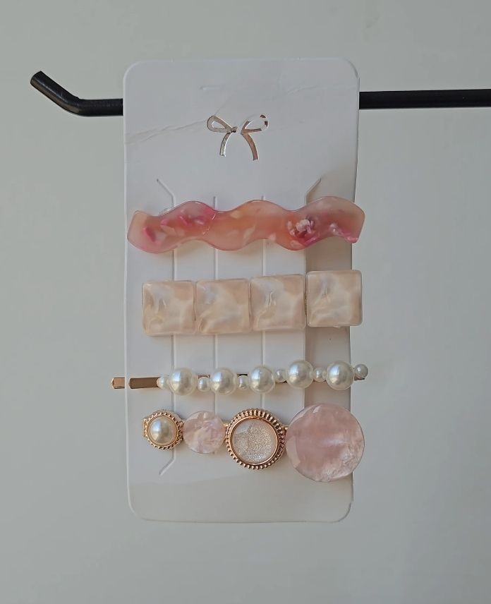 Aksesuar 4 Lü Pembe Set Toka