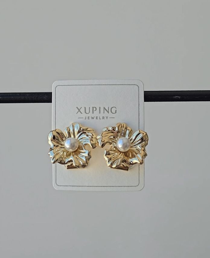 Xuping Vintege İncili Gold Küpe