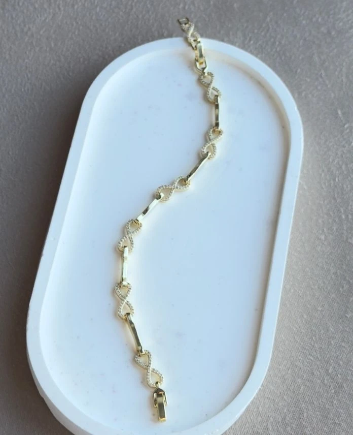 Cm Sonsuzluk Taşlı 14K Bileklik