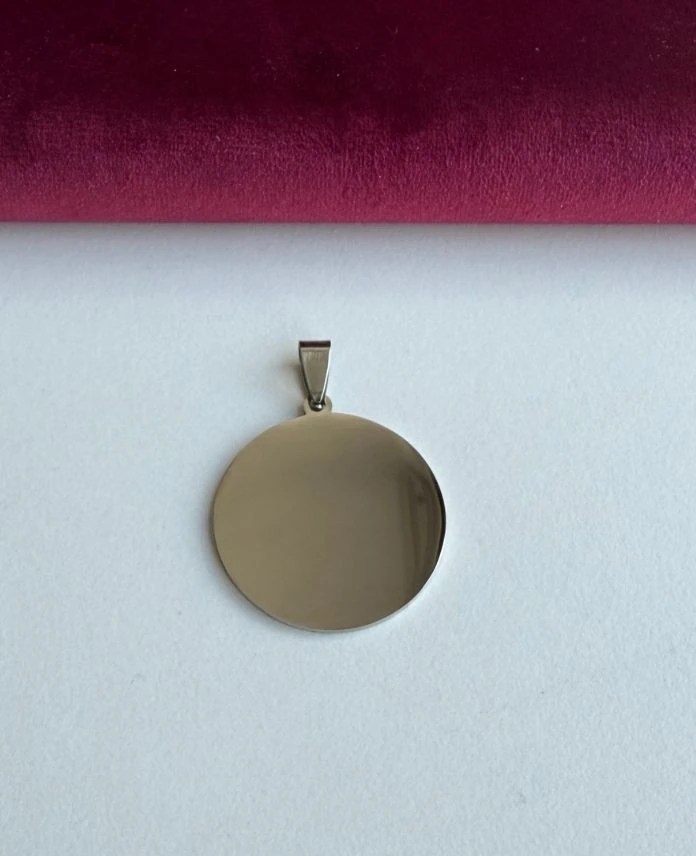 Çelik Yuvarlak Plaka 30Mm Kolye Ucu