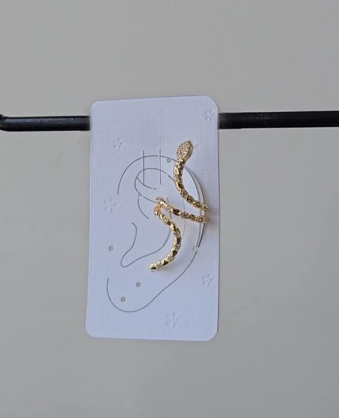 Pirinç Yılan Taşlı Earcuff