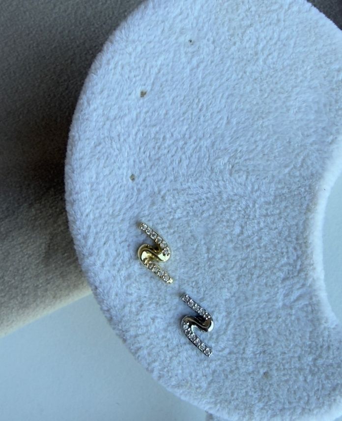 Çelik Şimşek Taşlı (Arkası Düz) Piercing