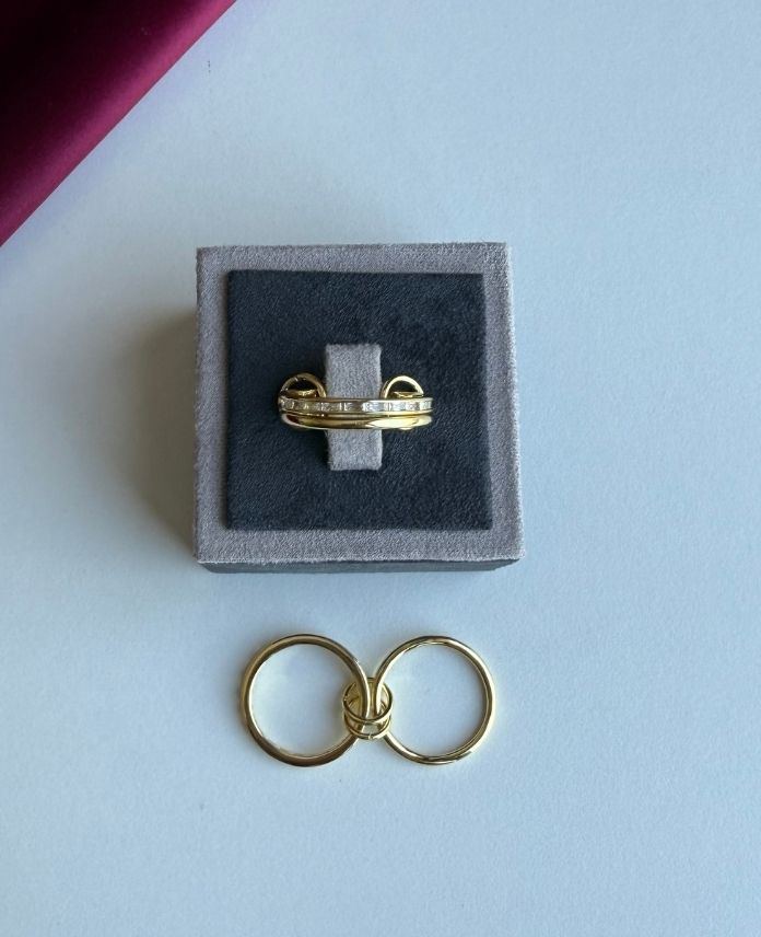 Pirinç Numaralı 2 Li Taşlı Yüzük