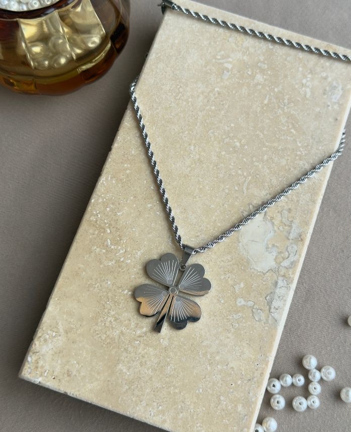 Çelik Yonca Burgu 60Cm Kolye