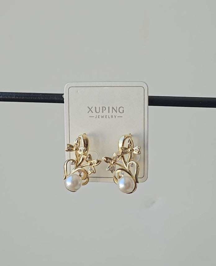Xuping Yaprak İncili Gold Küpe