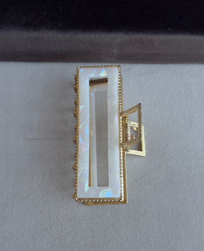 Aksesuar Kemik Dikdörtgen Beyaz Küpe