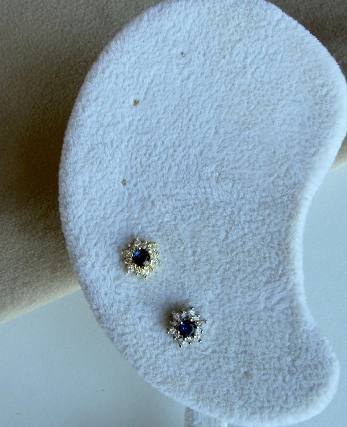 Çelik Yıldız Mavi Taşlı (Arkası Düz) Piercing