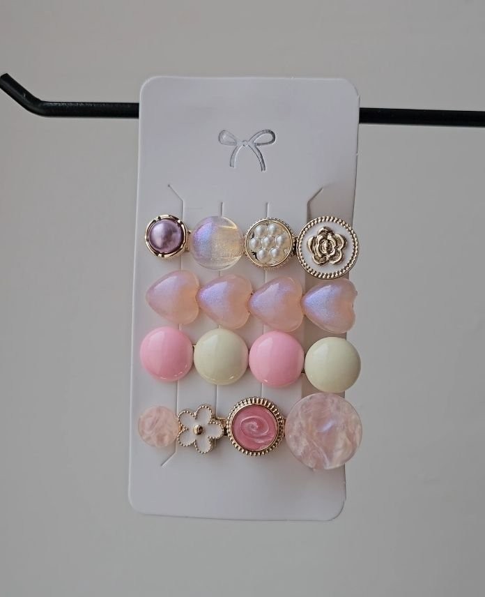 Aksesuar 4 Lü Set Pembe Toka