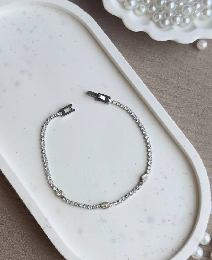 Çelik Suyolu Damla Taşlı Bileklik