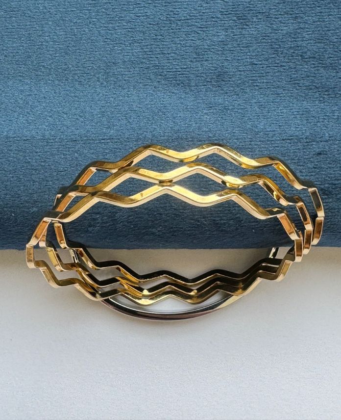 (12 Lİ PAKET İNDİRİMLİ) Ajda Zikzak 65Mm Bilezik