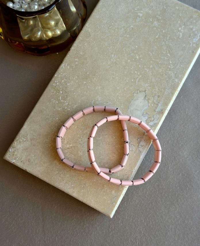 Çelik Esnek Pembe Bileklik