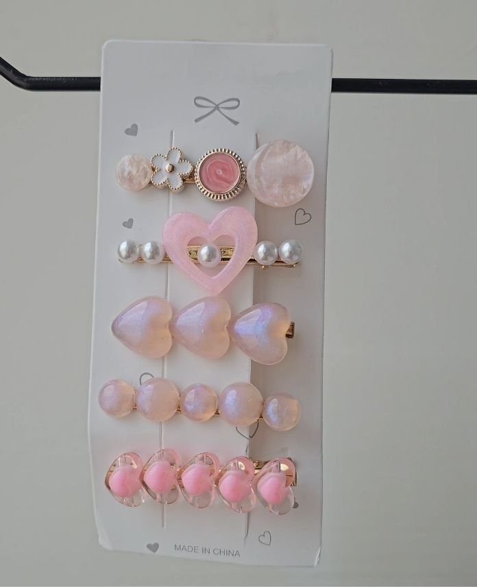 Aksesuar 5 Lü Set Pembe Toka