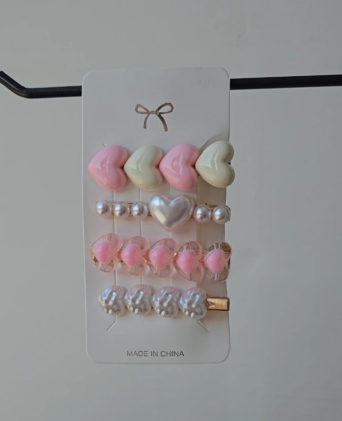 Aksesuar 4 Lü Pembe Set Toka