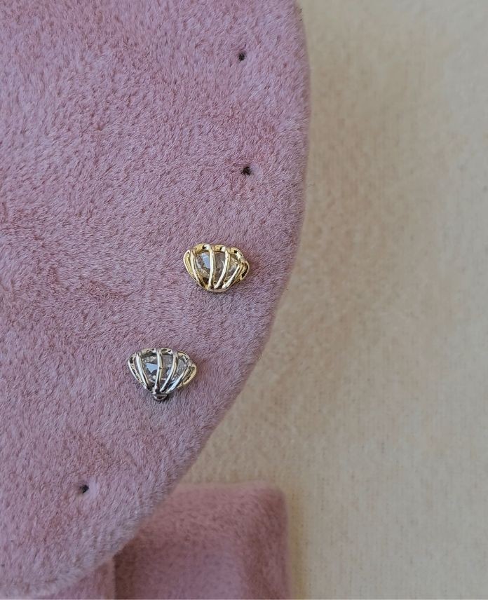 Çelik İstiridye Taşlı (Arkası Düz) Piercing