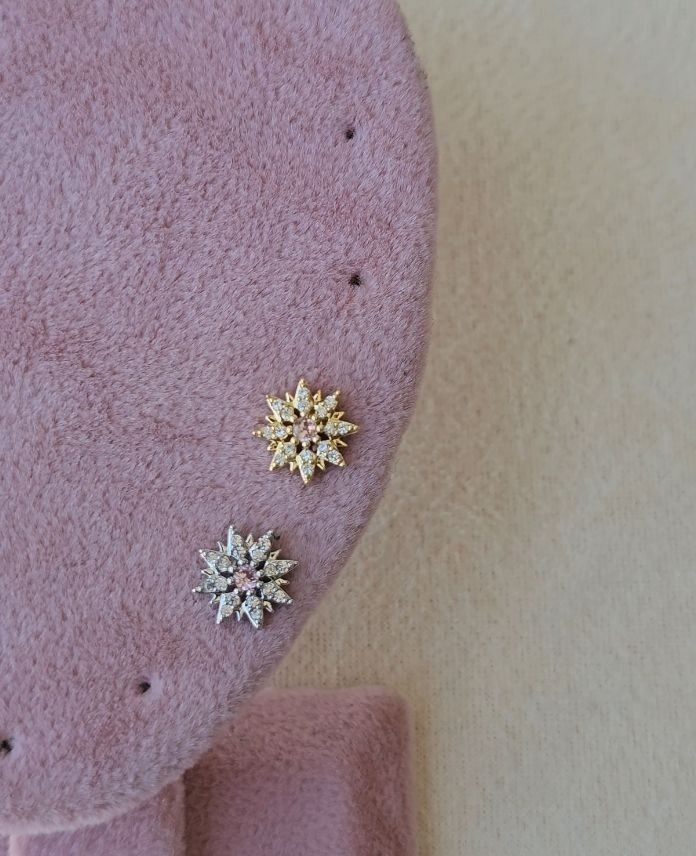 Çelik Çiçek Pembe (Arkası Düz) Piercing