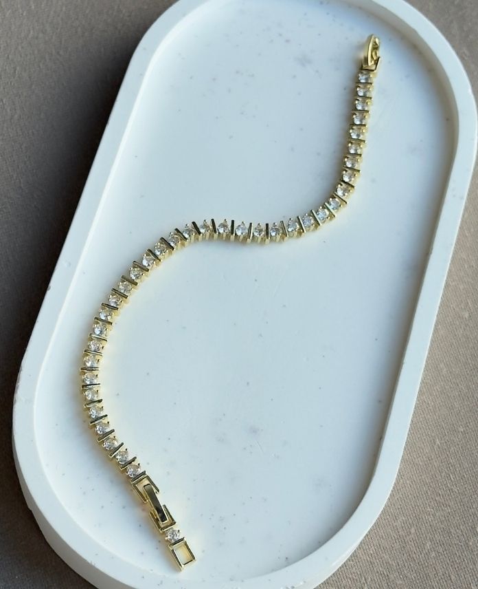 Cm Yuvarlak Taşlı 14K Bileklik