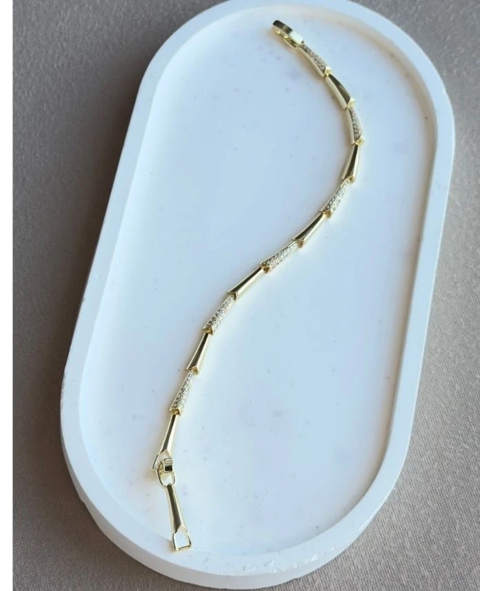 Cm Damla Taşlı 14K Bileklik