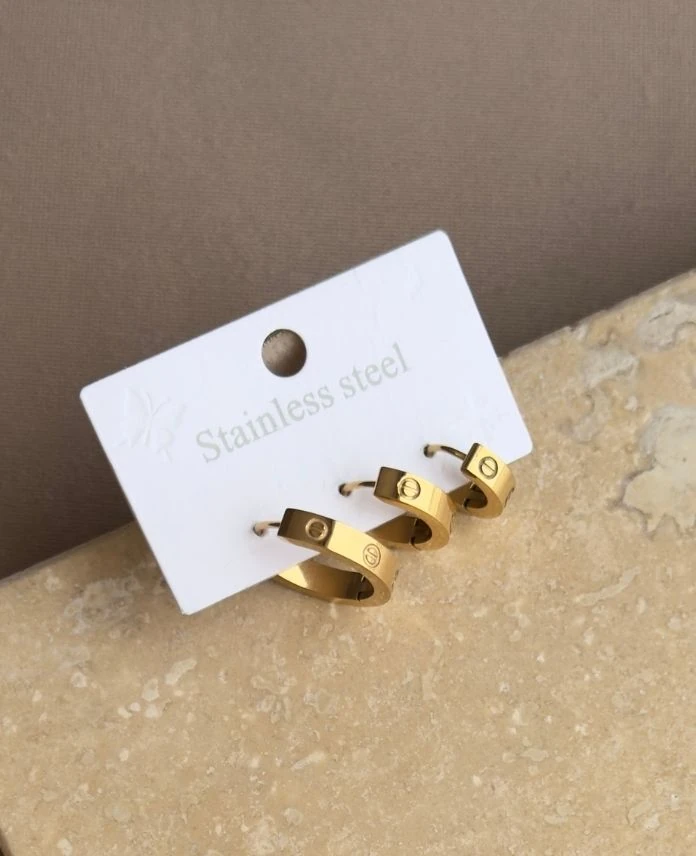 Çelik 3 Lü Halka Küpe