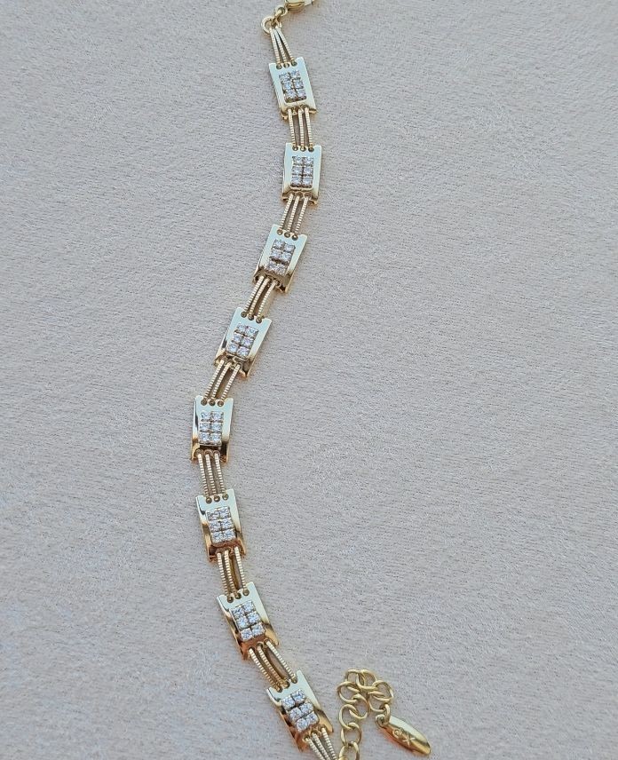 Xuping Kare Taşlı Gold Bileklik