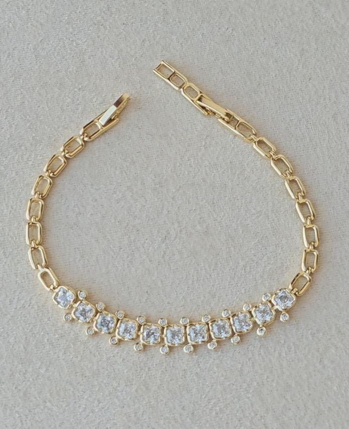 Xuping Kare Taşlı Gold Bileklik