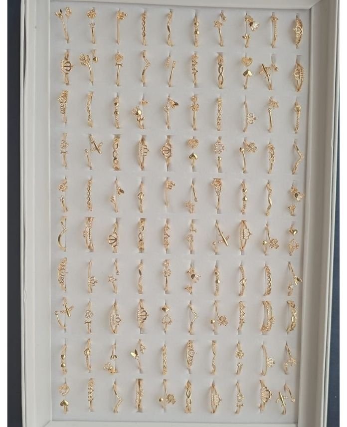 Pirinç Taşlı 100 Lü Ayarlamalı Set Yüzük