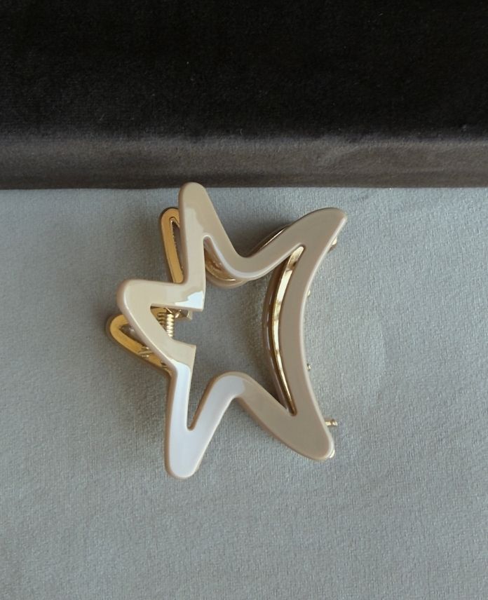 Aksesuar Kemik Yıldız Krem Küpe