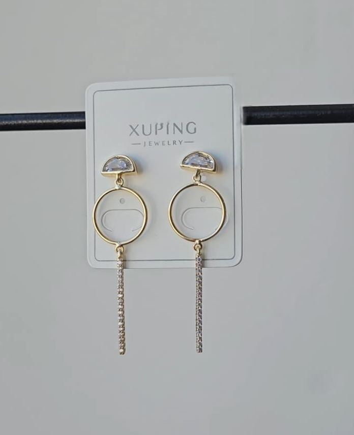 Xuping Halka Taşlı Gold Küpe