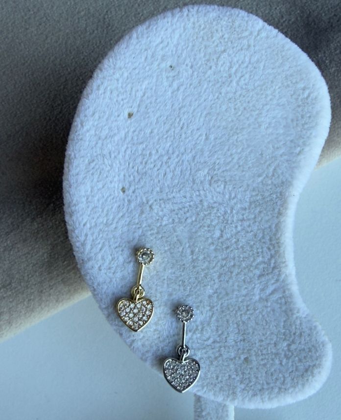 Çelik Kalp Taşlı (Arkası Düz) Piercing