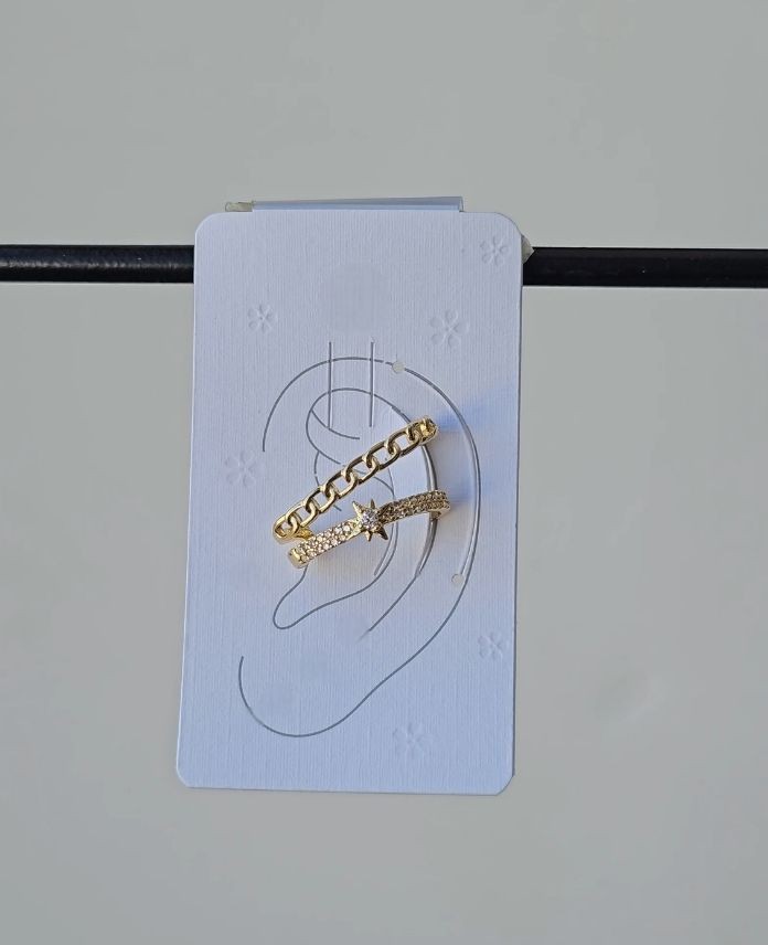 Pirinç Sedef Yıldız Taşlı Earcuff