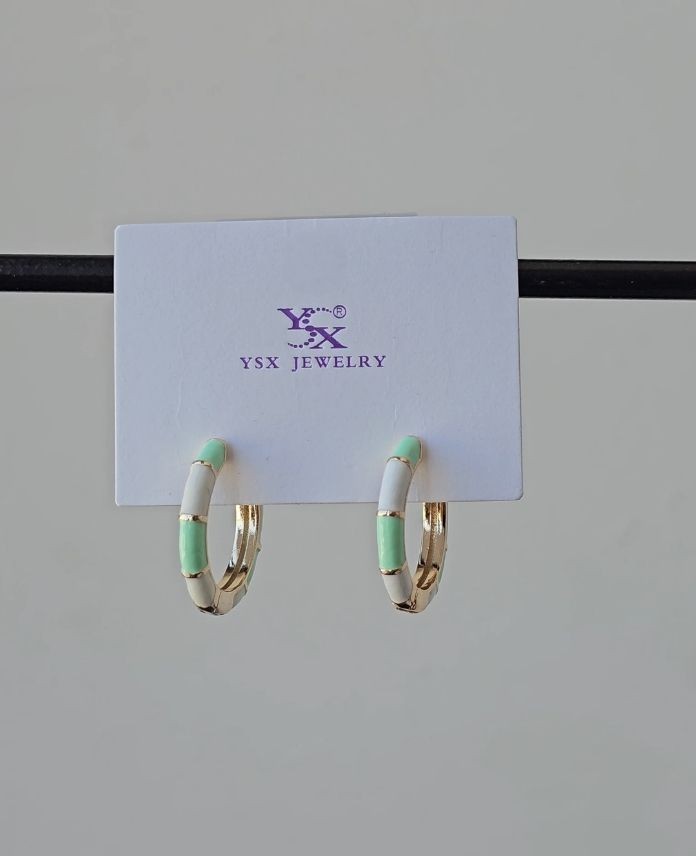 Ysx Halka Yeşil Mineli Küpe