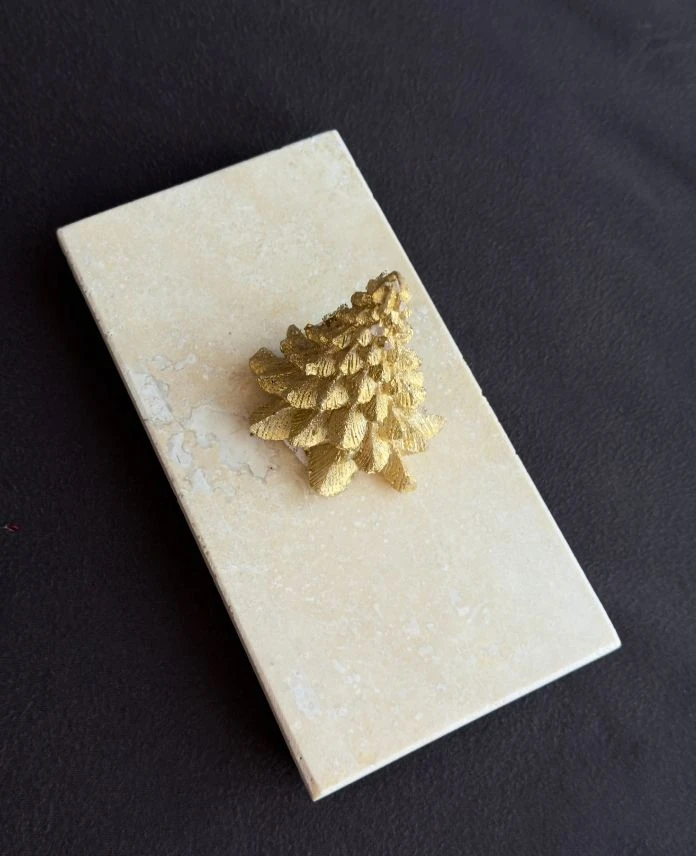 Aksesuar Çam Gold Ağacı 10Cm Kokulu Mum