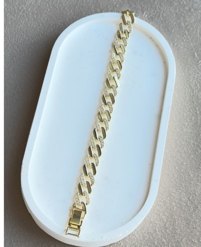 Cm Zincir Taşlı 14K Bileklik