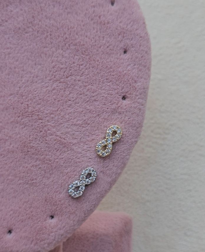 Çelik Sonsuzluk Taşlı (Arkası Düz) Piercing