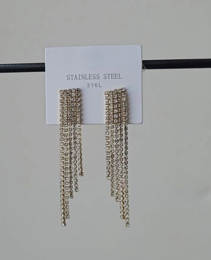 (12 Lİ PAKET İNDİRİMLİ) Çelik Abiye Suyolu Küpe