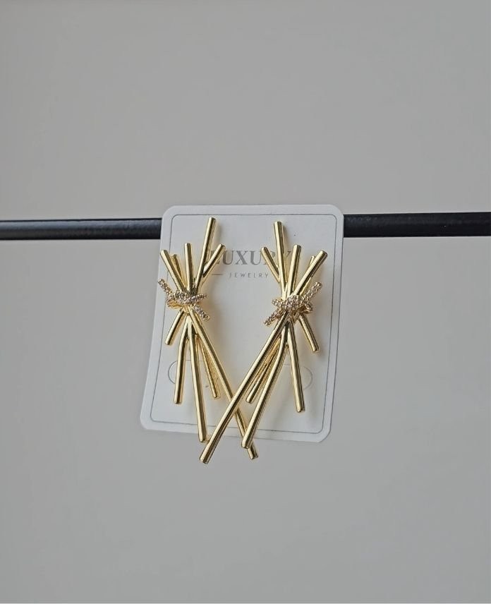 Luxury Çapraz Taşlı Küpe