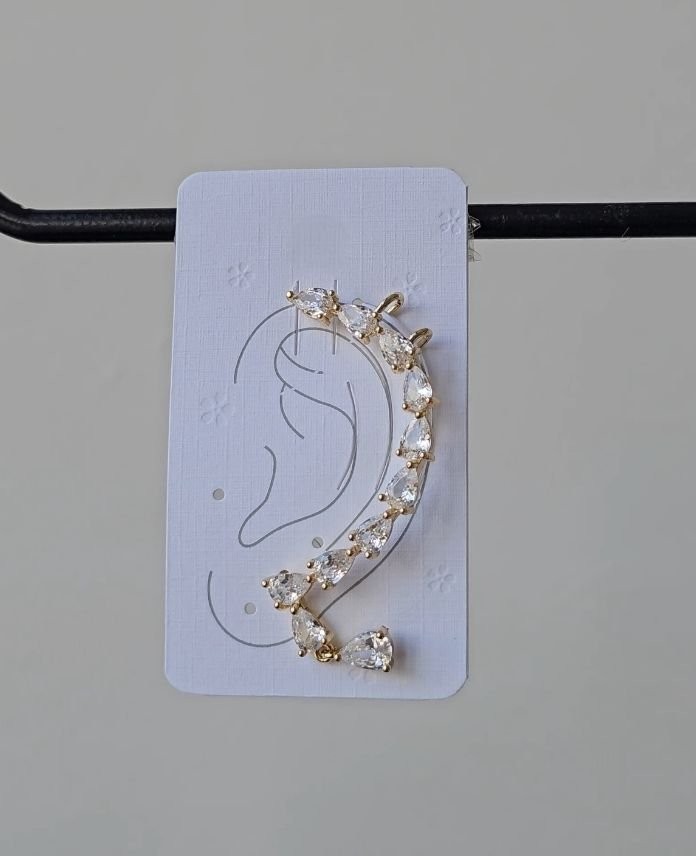 Pirinç Damla Taşlı Earcuff