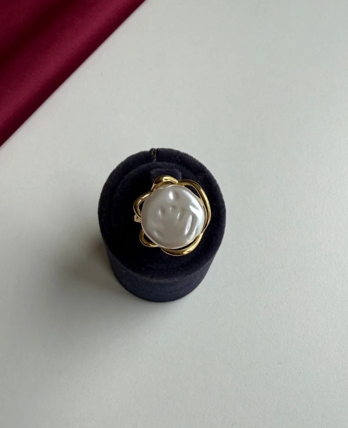 Çelik Numaralı Yuvarlak İncili Yüzük