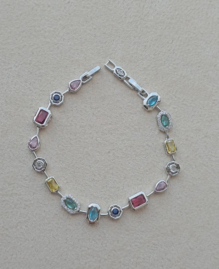 (12 Lİ PAKET İNDİRİMLİ) Pirinç Renkli Taşlı Bileklik