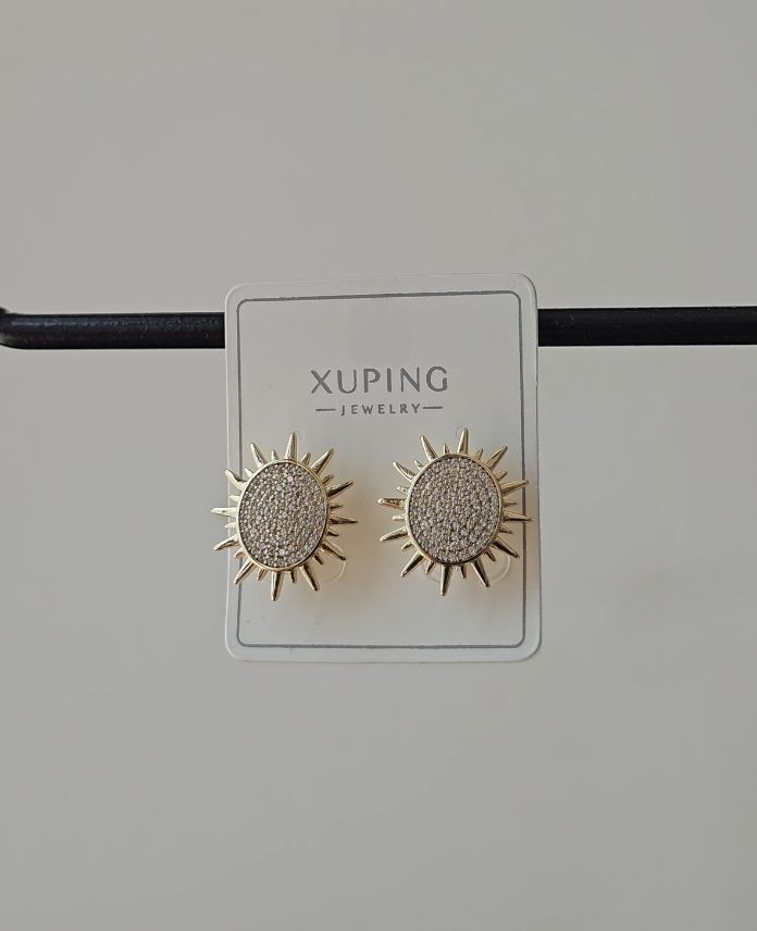 Xuping Güneş Taşlı Gold Küpe