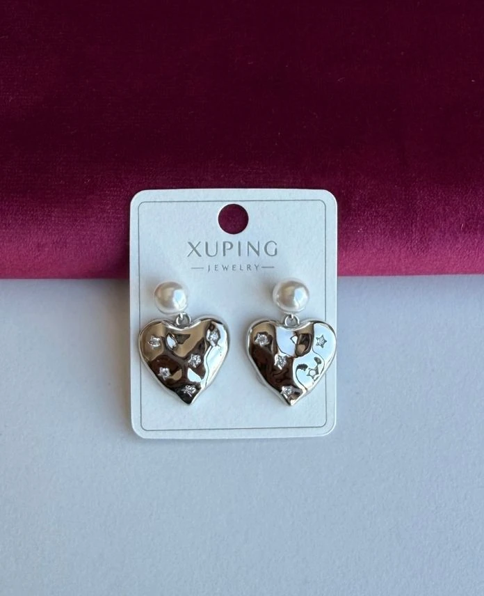 Xuping Kalp İncili Silver Küpe