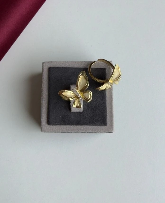 Çelik Ayarlamalı Kelebek Yüzük