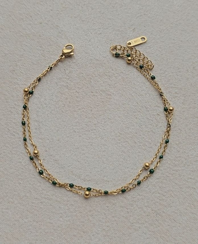 Çelik 2 Li Yeşil Dorikalı Halhal