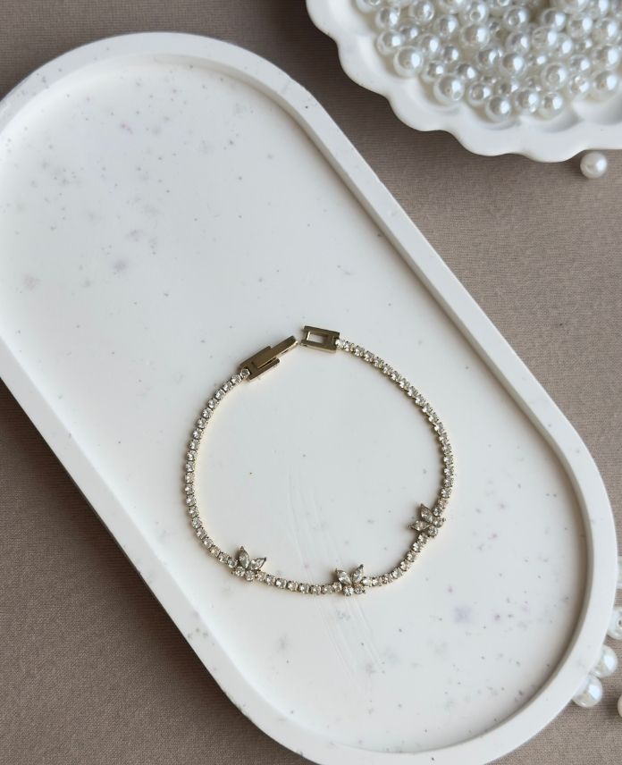 Çelik Suyolu Kelebek Taşlı Bileklik