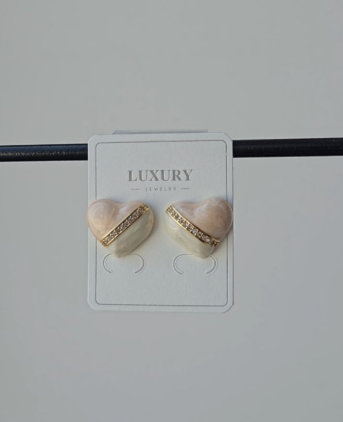 Luxury Kalp Taşlı Küpe