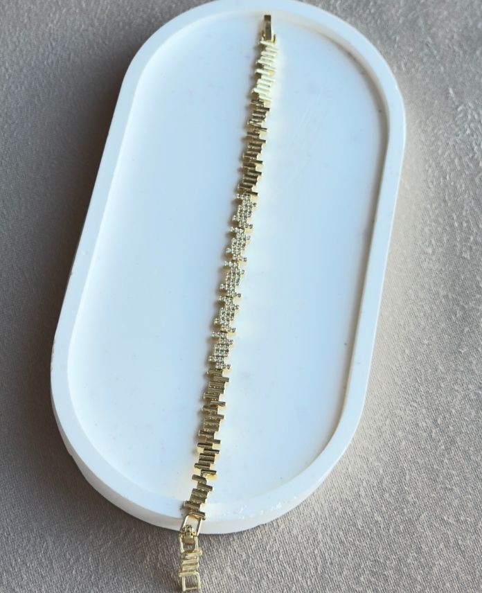 Cm Şerit Taşlı 14K Bileklik