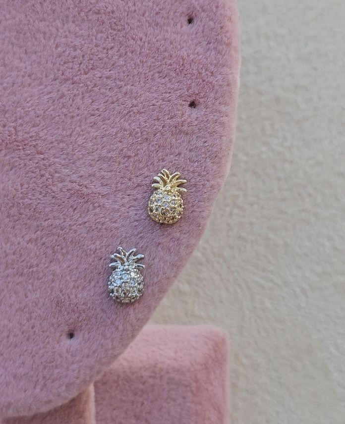 Çelik Ananas Taşlı (Arkası Düz) Piercing