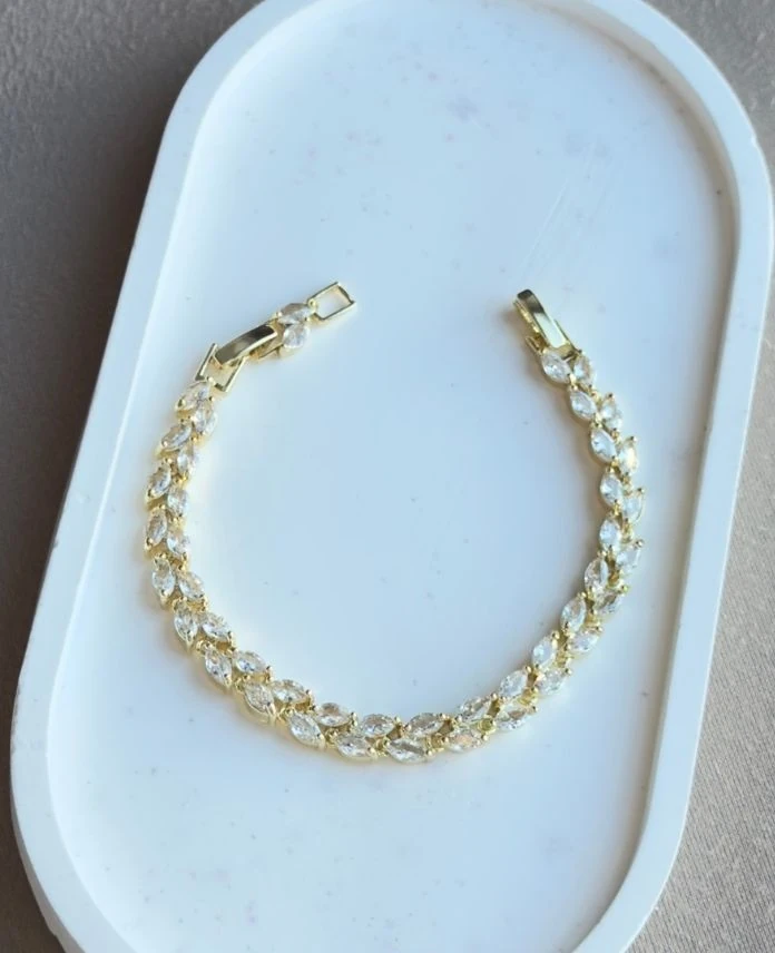 Cm Damla Taşlı 14K Bileklik