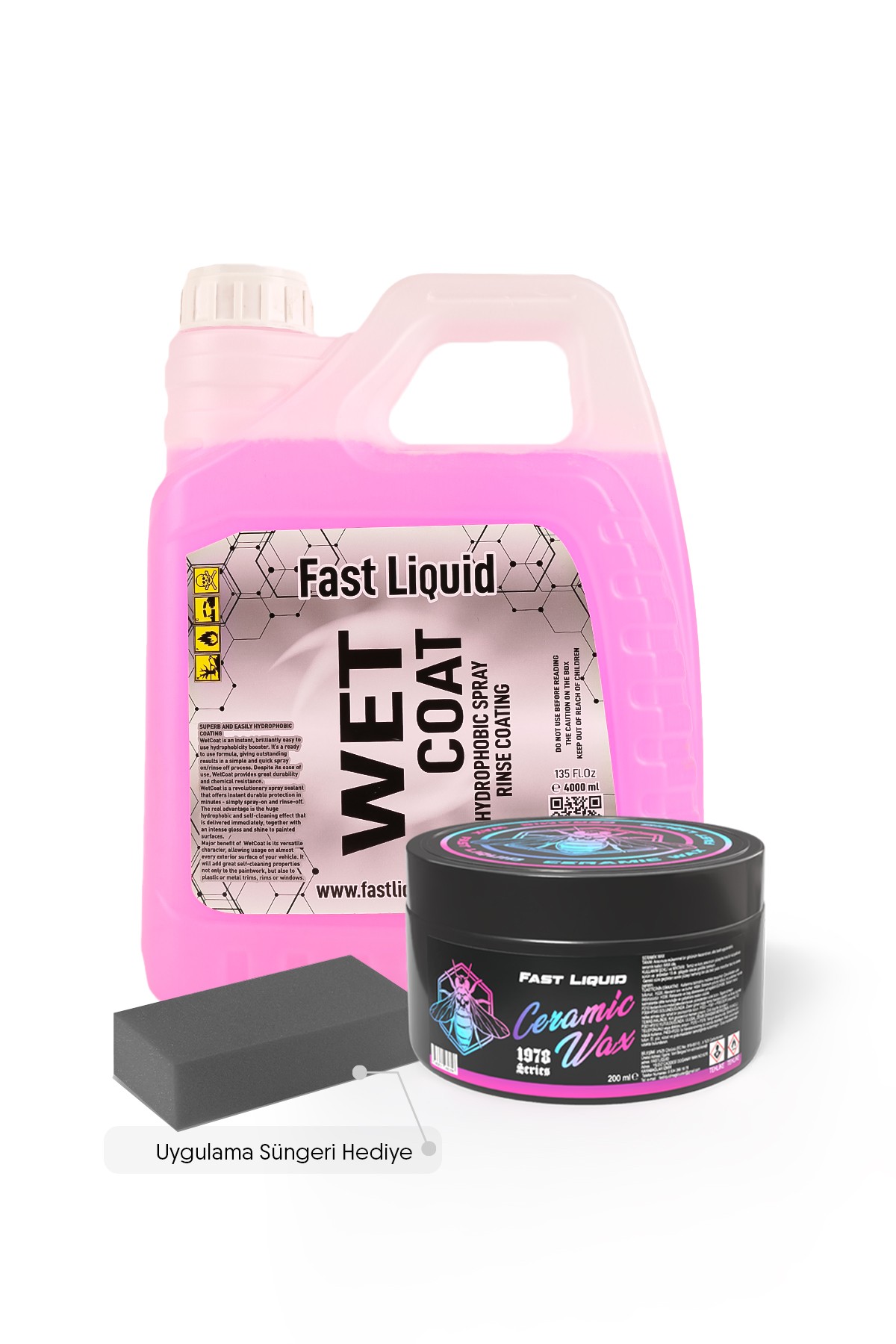 Fast Liquid Wet Coat Islak & Hızlı Cila 4 Litre ve Ceramic Wax 125gr Avantajlı Set Paket