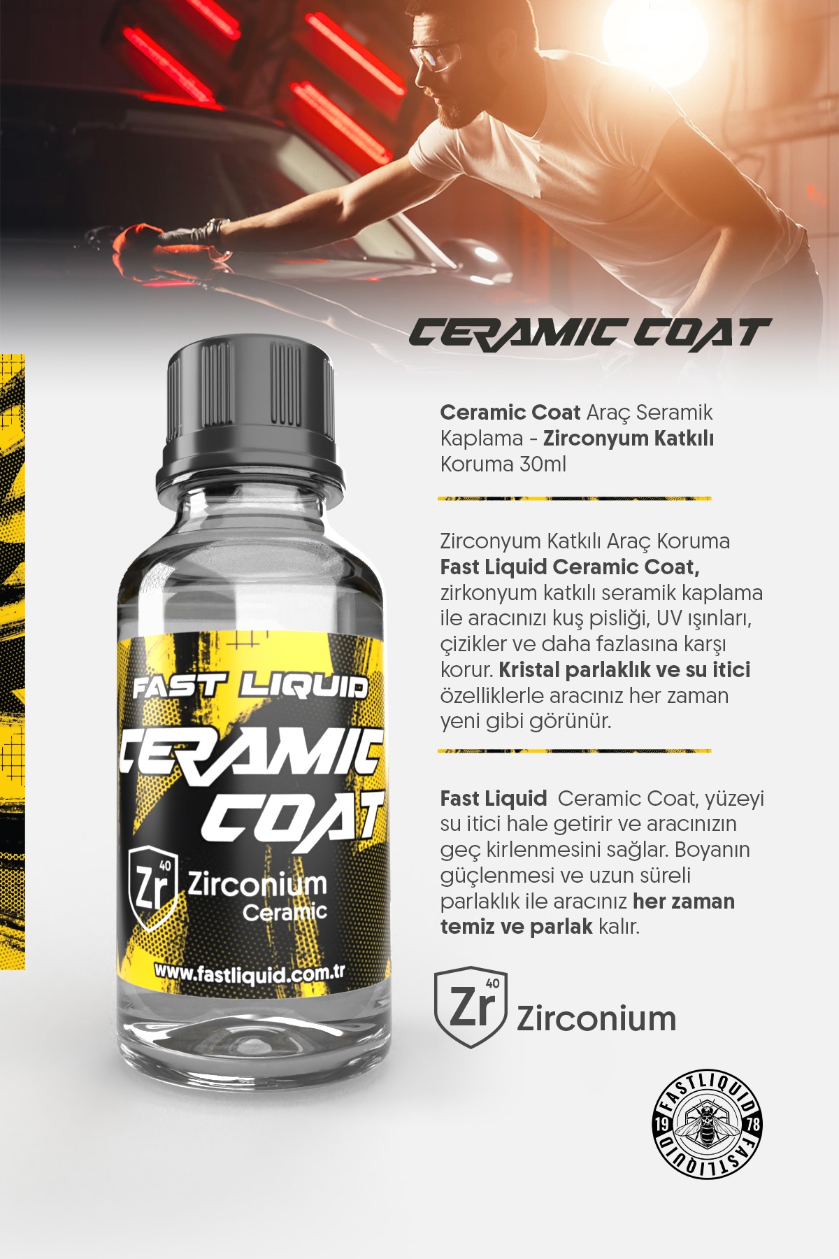 Ceramic Coat Araç Seramik Kaplama | Zirkonyum Katkılı Koruma 30ml